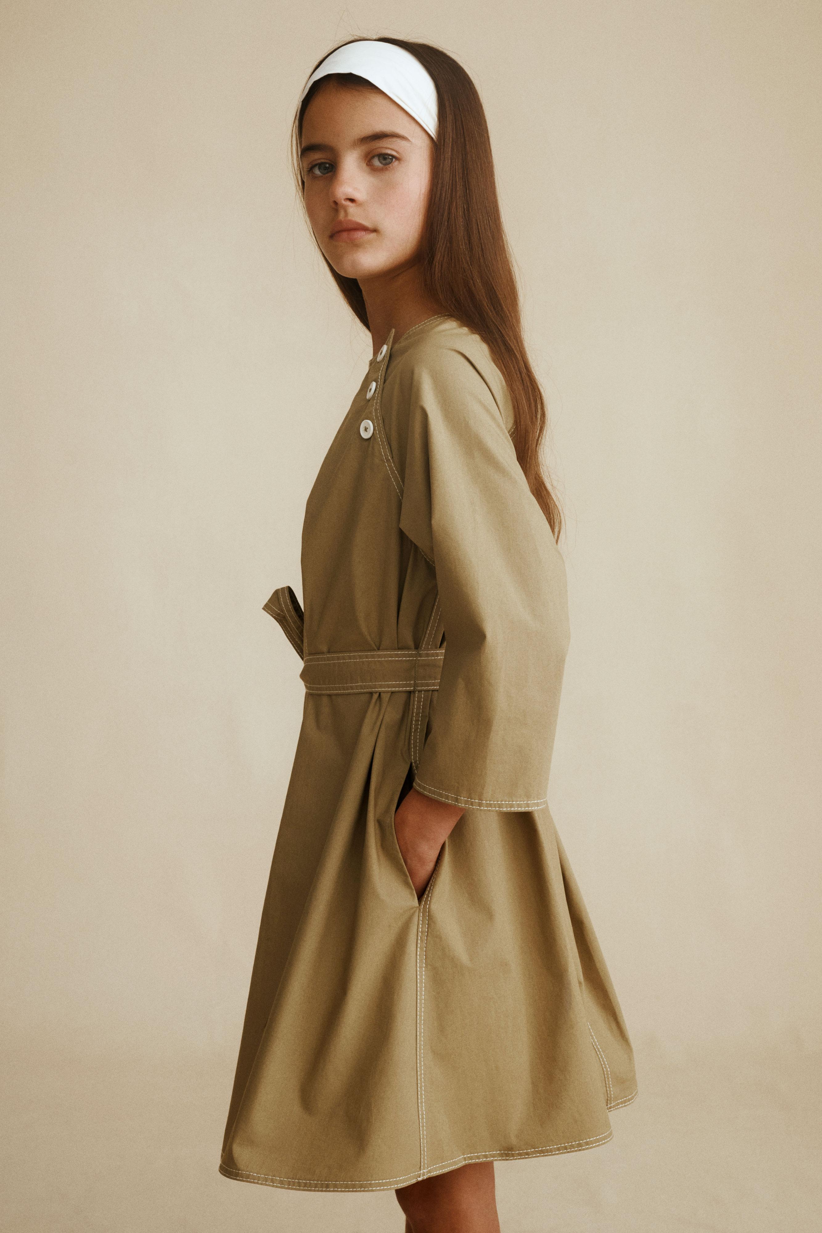 POPLIN BELTED DRESS CREATED BY CARAMEL LONDON X ZARA
